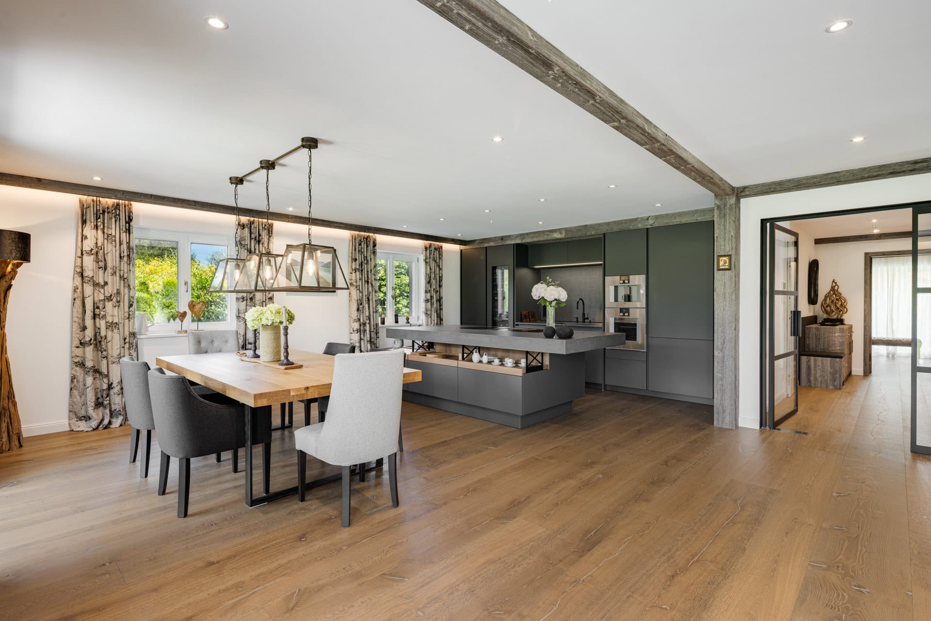 Dining area and kitchen